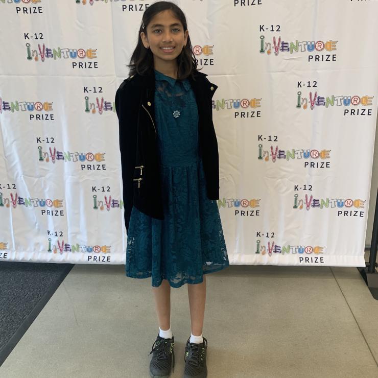 Simran Melinamani, a fifth-grade inventor from Mount Bethel Elementary in Cobb County GA.