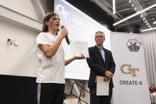 Calla Scotch (Team Convexity) Calla Scotch, Sophomore, Mechanical Engineering and Materials Science and Engineering, speaks about their win with Team Convexity at the Fall 2024 I2P Showcase.