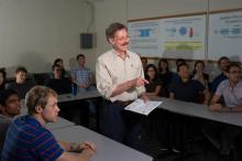Researcher Bill Koros in the classroom